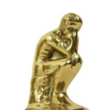 Italian Brass Bookends The Thinker Rodin Regina 18cm
