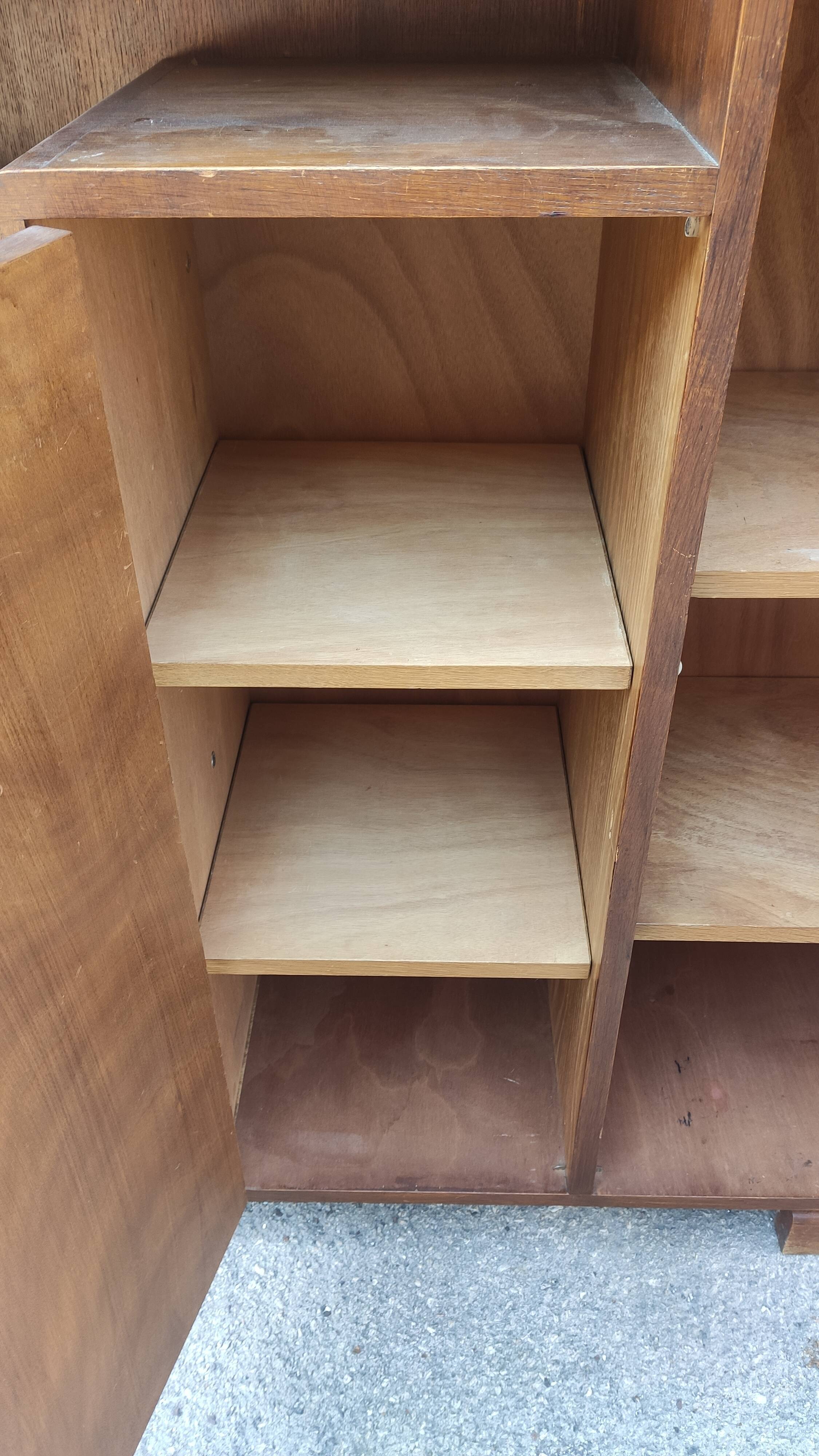 Two-door modernist shelf cabinet, art deco