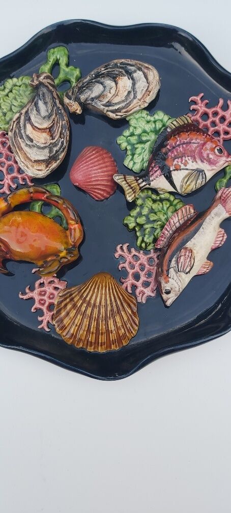 Ceramic plate fish and shellfish