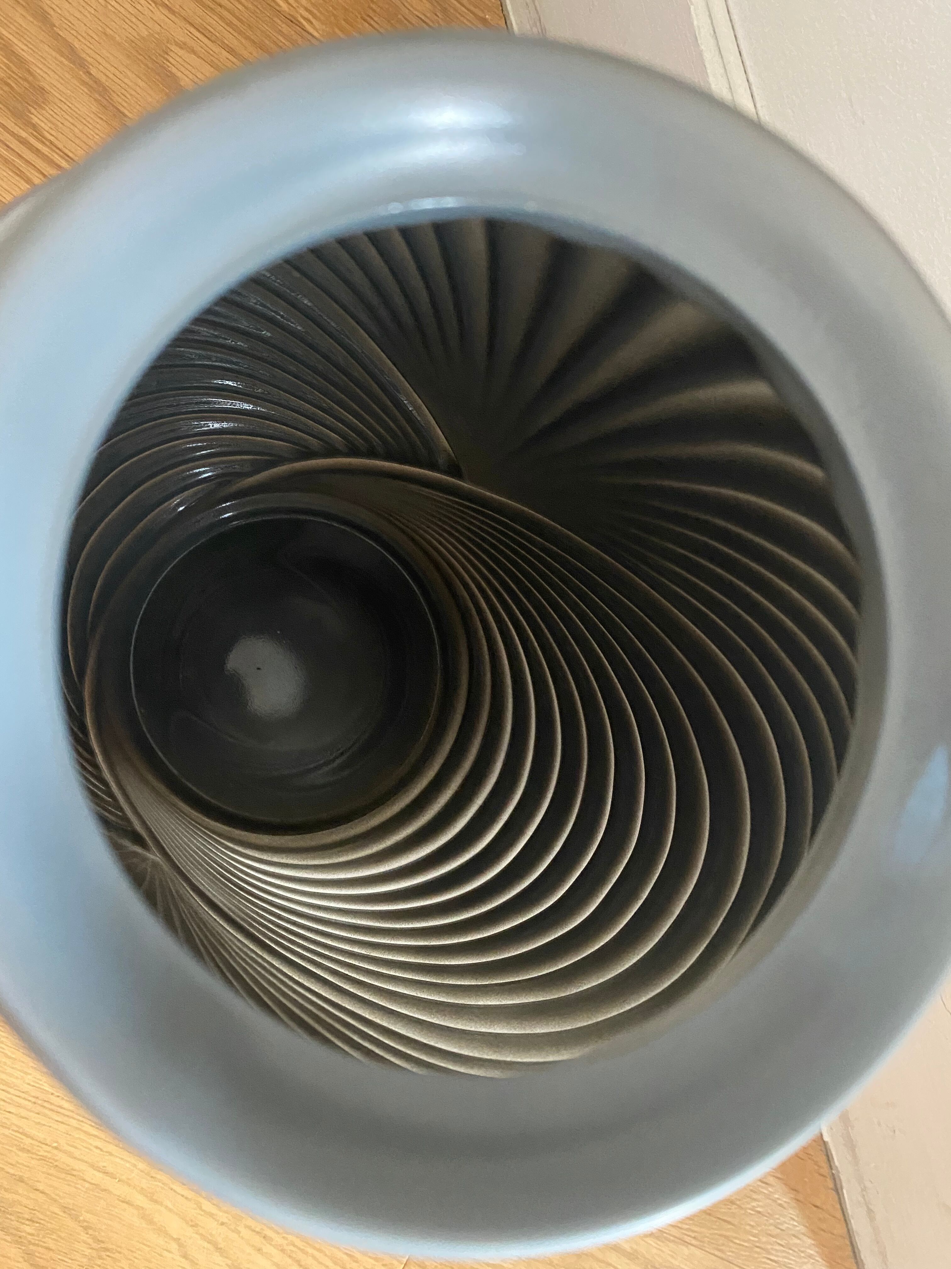 Vase  art déco en verre gris Anchor Hocking