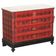 Victorian Commode with Tartan Upholstery and Marble Top