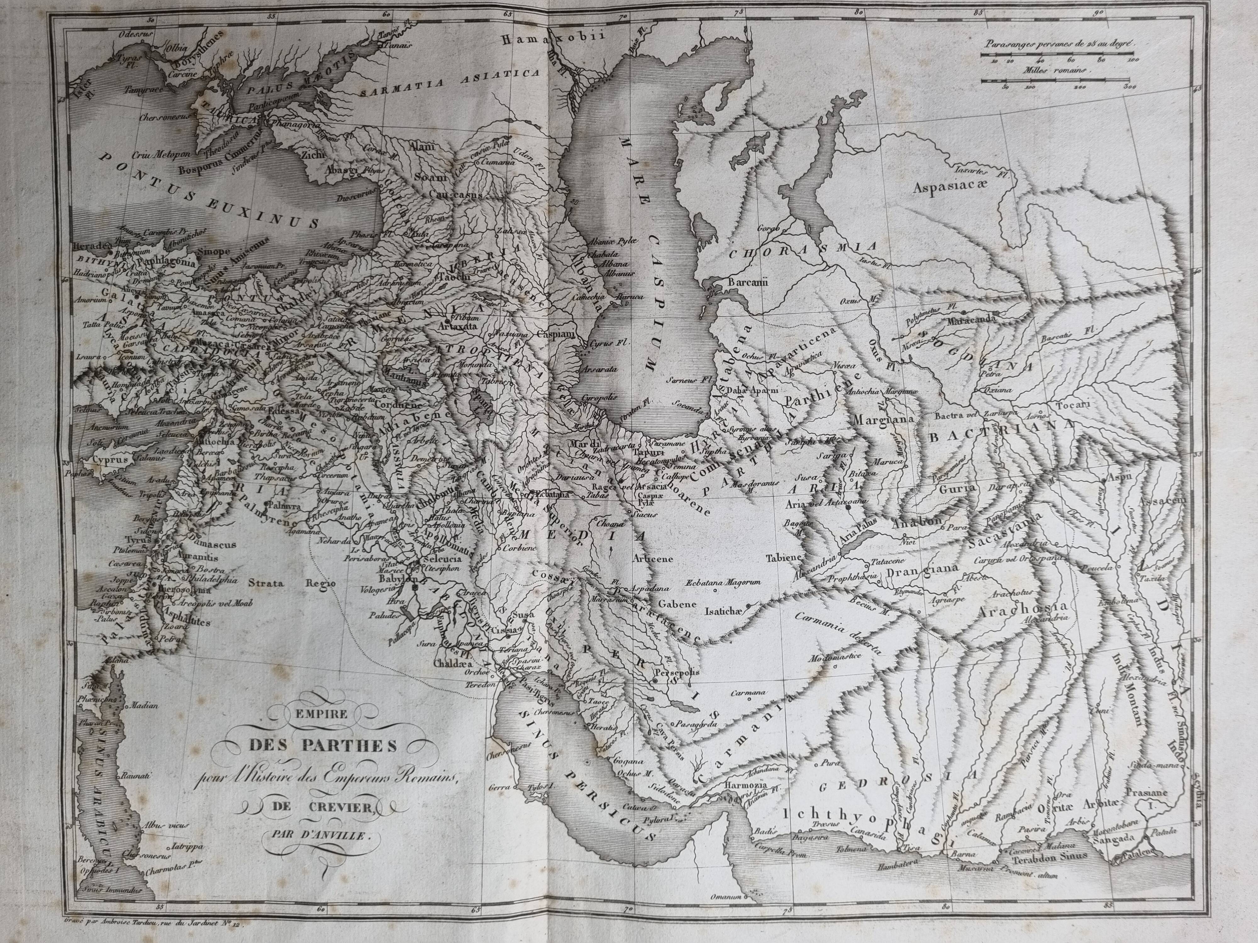 Map of the Parthian Empire from the Atlas of the History of the Emperors of 1819, 48 x 34 cm