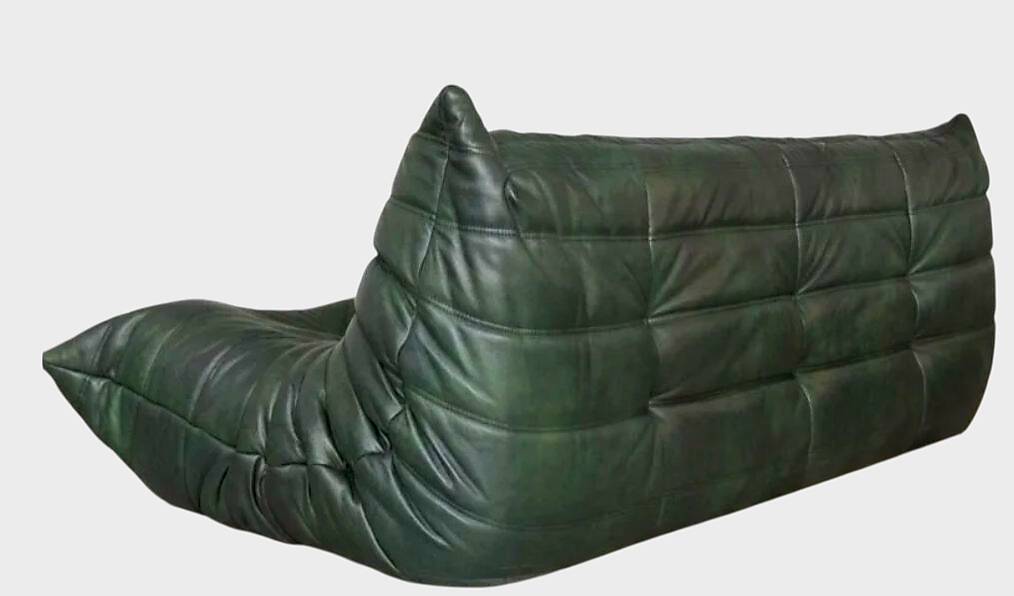 Three-seater leather canapé togo – Ligne Roset - circa 1990