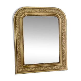 Late 19th century ogee frame mirror in gilded stucco wood 51.5x42.5 cm B622