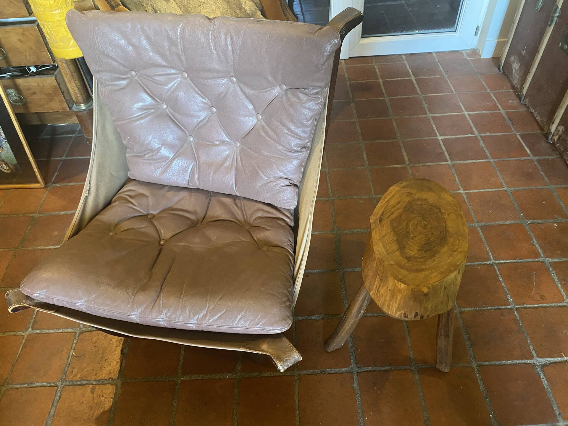 Danish leather and wood armchair Thams Kvalitet