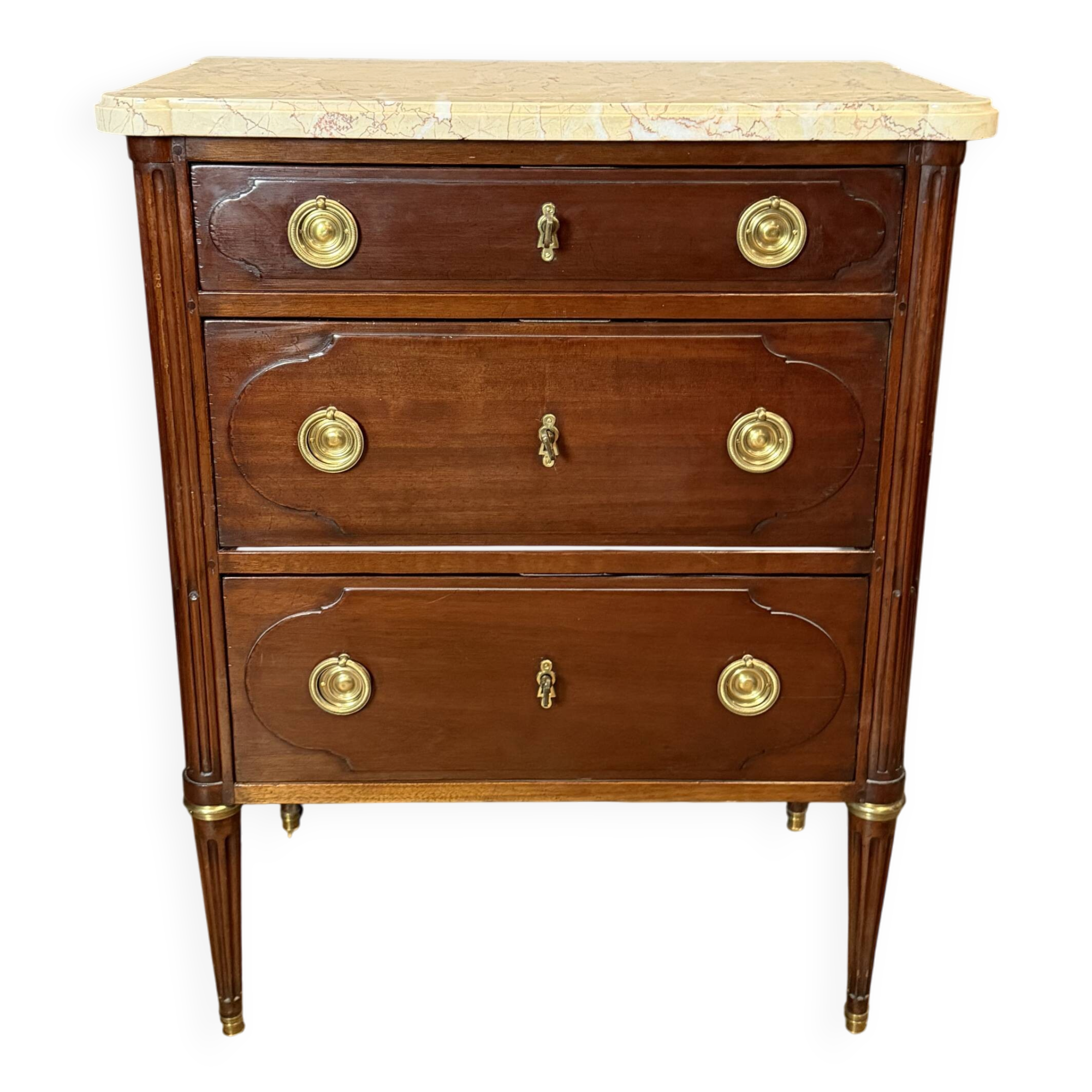 Louis XVI commode in mahogany stamped Mailfert