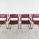 Red leather bauhaus design dining chairs - 1980