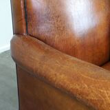 Vintage sheep leather armchair/design armchair with a beautiful look