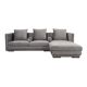 Canapé d'angle en velours argenté, design scandinave, années 00