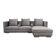 Canapé d'angle en velours argenté, design scandinave, années 00