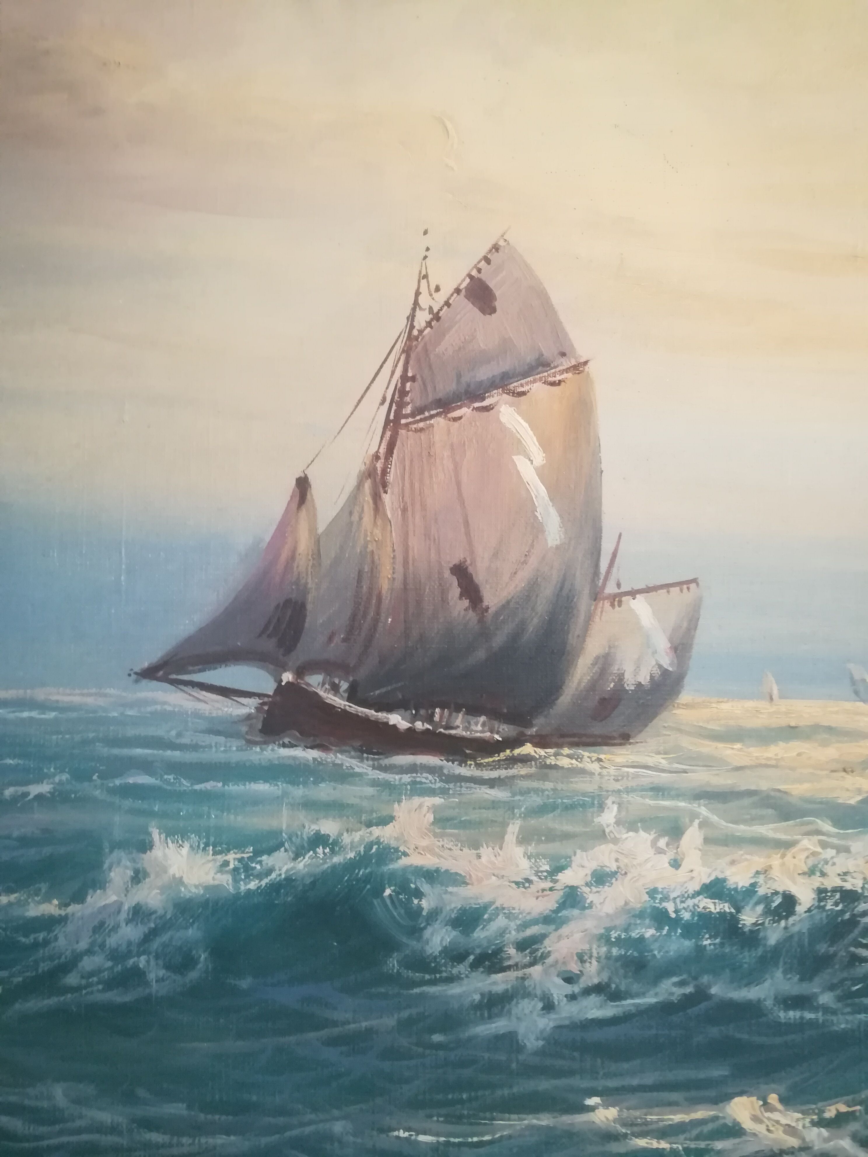 Huile sur toile marine signé Le Tallec