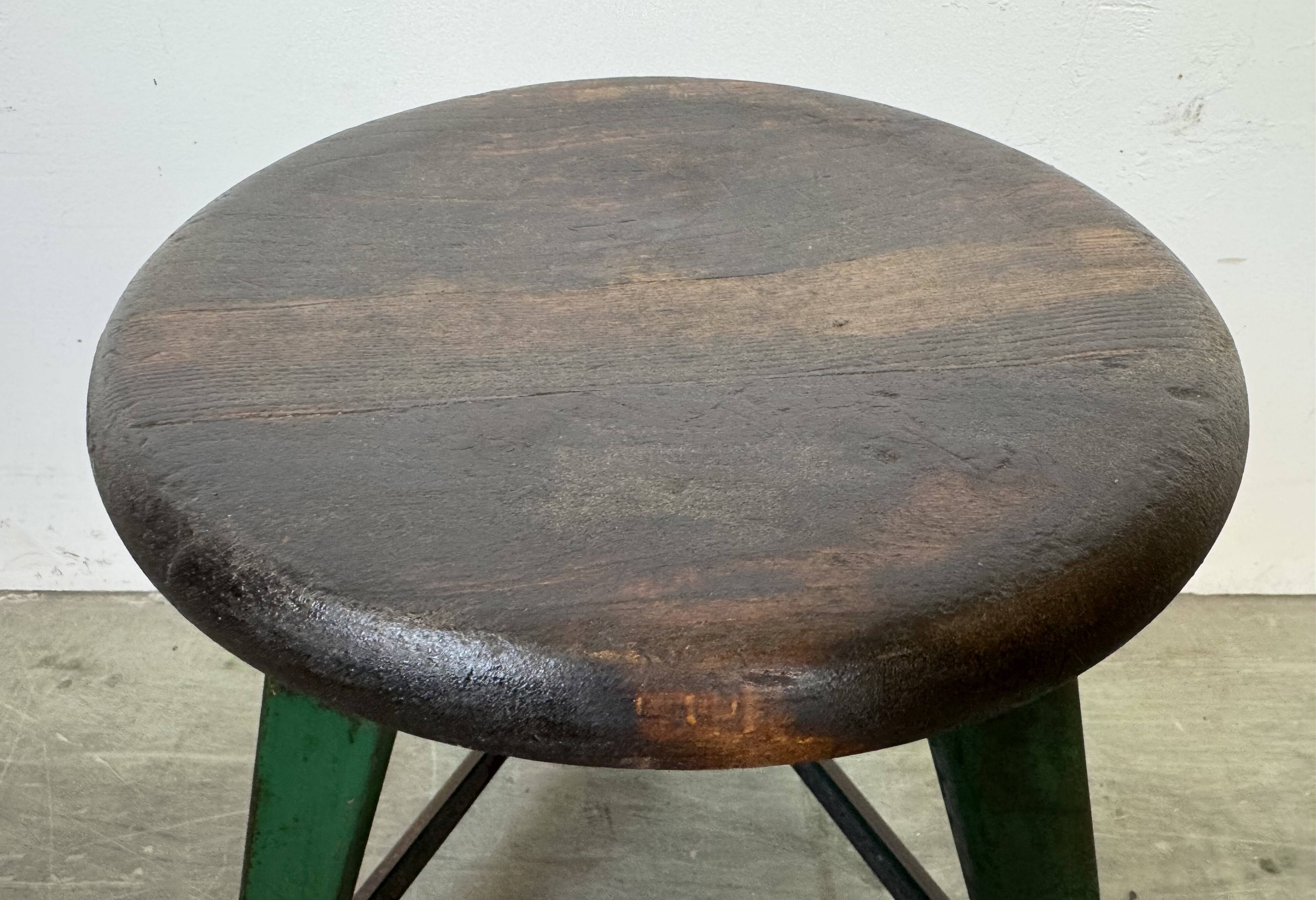 Dark Green Industrial Workshop Stool from Drupol, 1960s