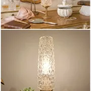 Retro chic art deco lamp, diamond tip & gilded brass
