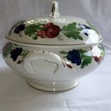 Soupière ancienne faïence Niderviller Moselle grand format pot couvert