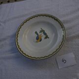 Assiette creuse verrerie de biot motif classique "oiseau"