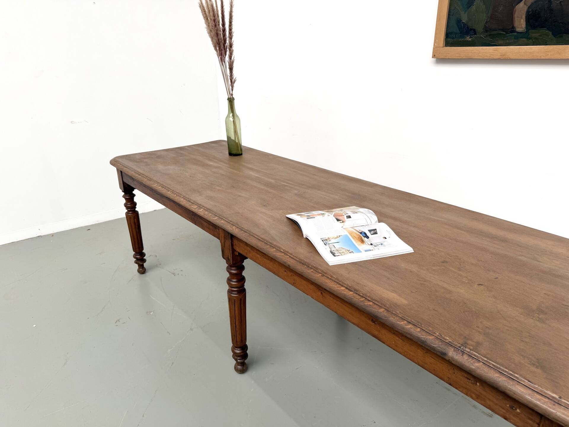 Table en chêne massif à 6 pieds tournés (1900)
