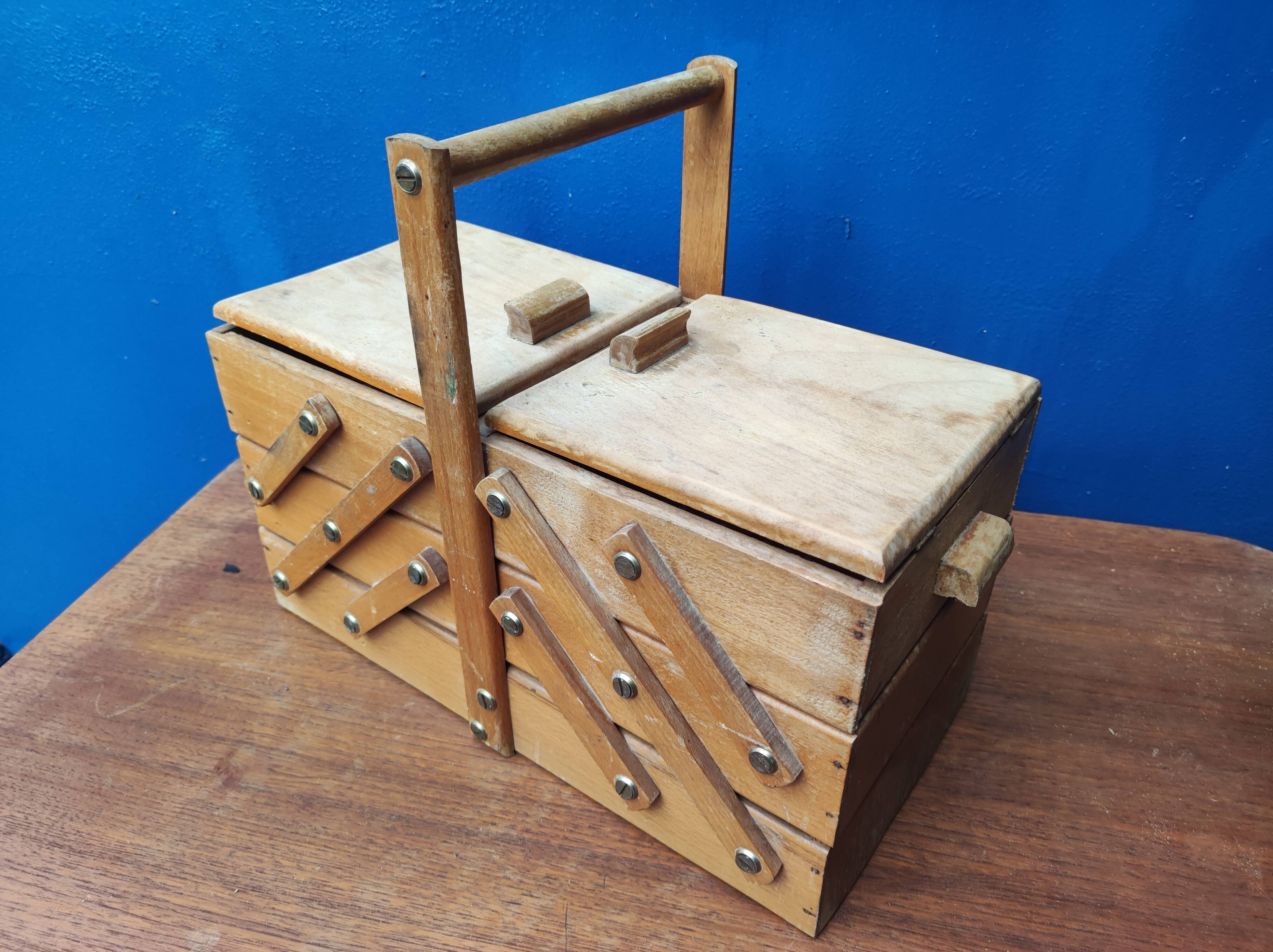 Sewing box worker wood seamstress