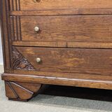 Art Deco period chest of drawers in oak with marble top