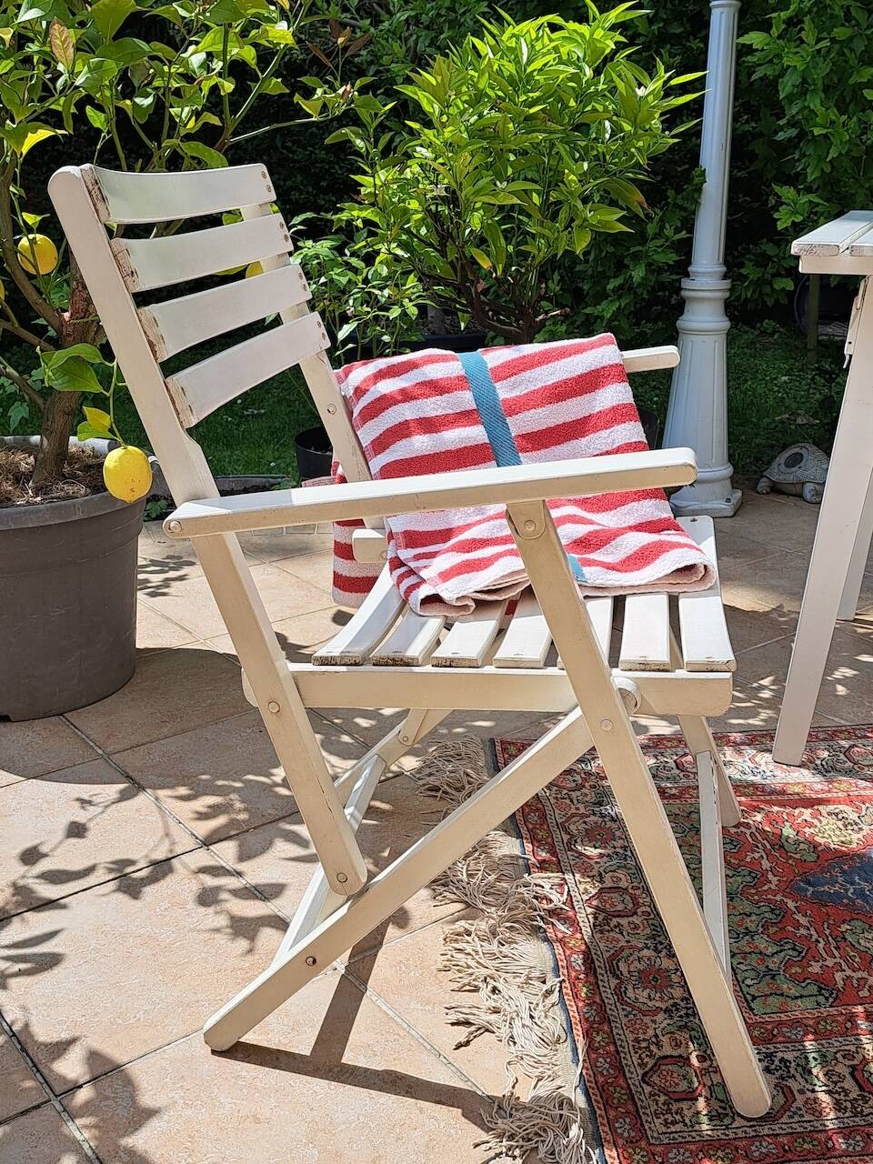 Vintage white wooden garden furniture