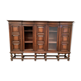 Renaissance style library in solid oak XX century