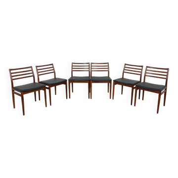 Mid Century Rosewood Dining Chairs by Erling Torvits for Sorø Stolefabrikta, Danmark,  1960s, Set of