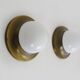 Pair of Space age wall lights made in Austria, Opaline gold metal. UFO