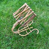 Vintage rattan wall lamp 1960