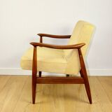 Light Yellow GFM63 Lounge Chair by J. Kedziorek, 1970s
