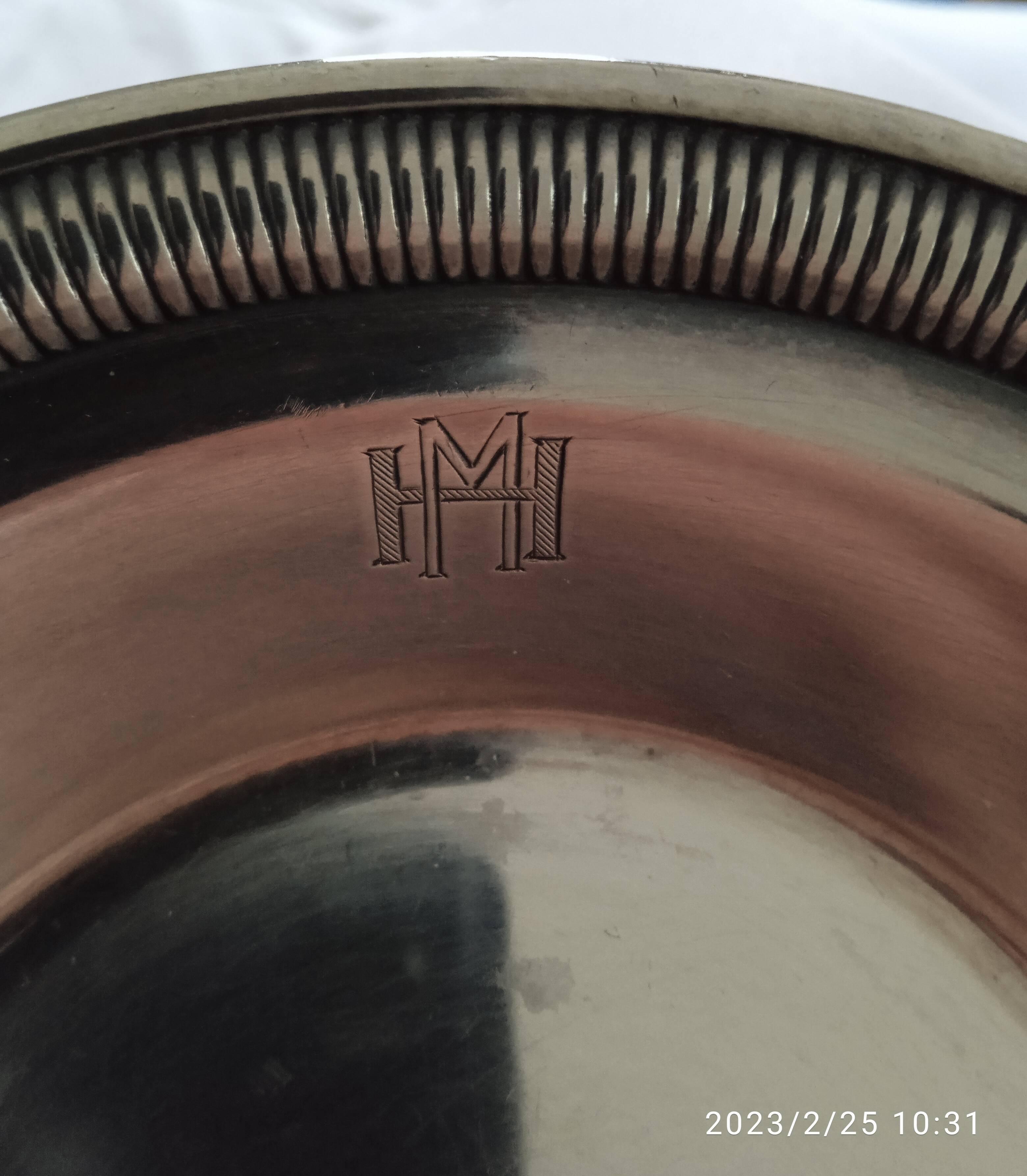 Silver baptism plate year 1950