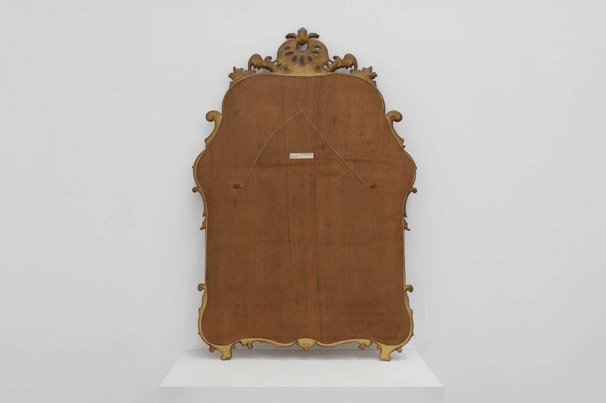 Rococo style gilt mirror with marbled glass border by Deknudt, Belgium, 197