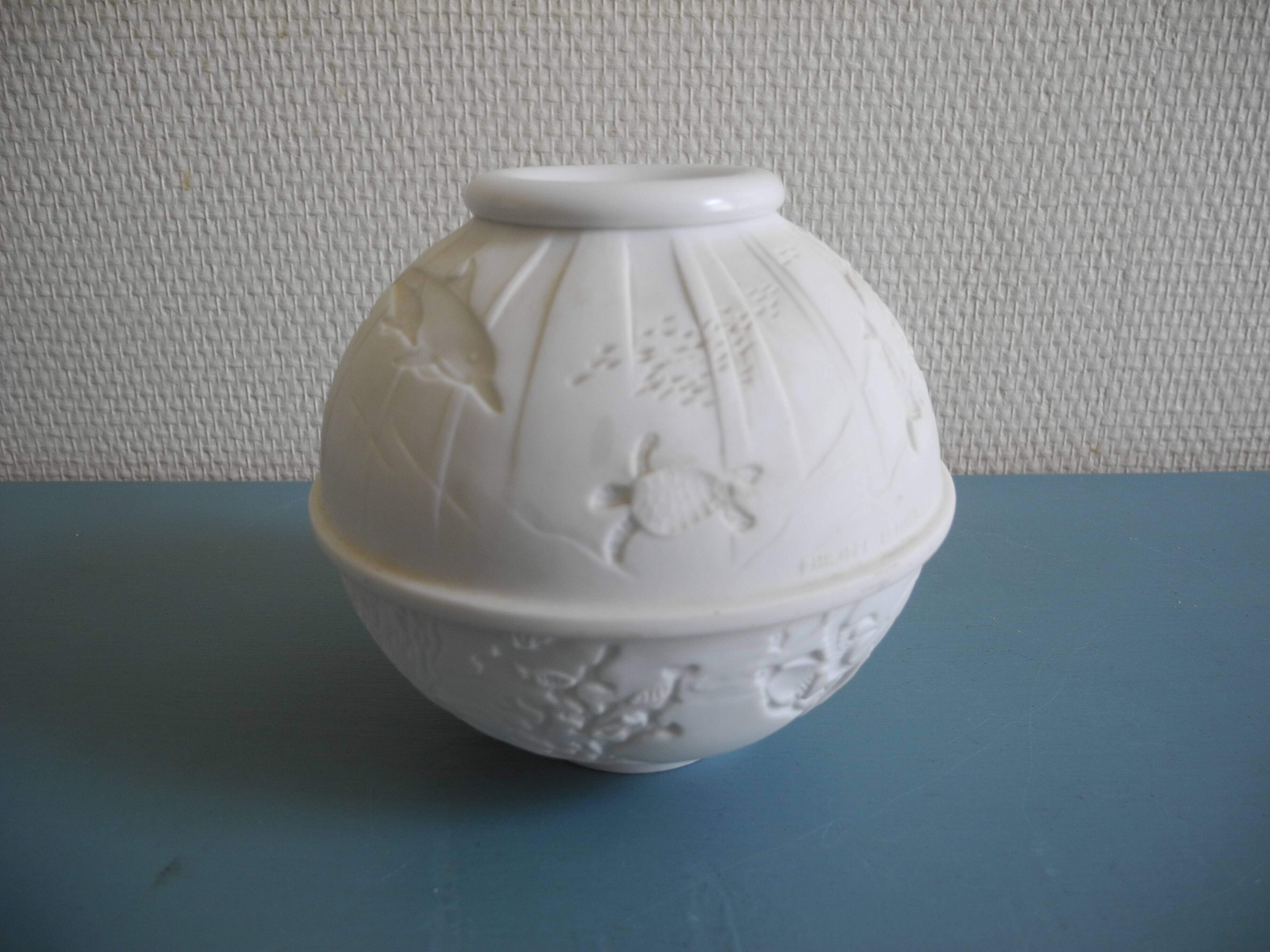 old Limoges Deshoulières porcelain tealight holder