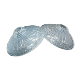 Pair of pressed glass cups