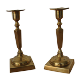 Pair of brass candle holders