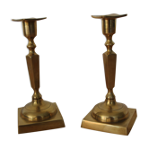 Pair of brass candle holders