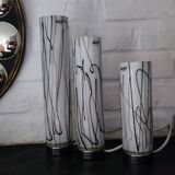 3 glass table lamps by Herstal, Denmark 1980