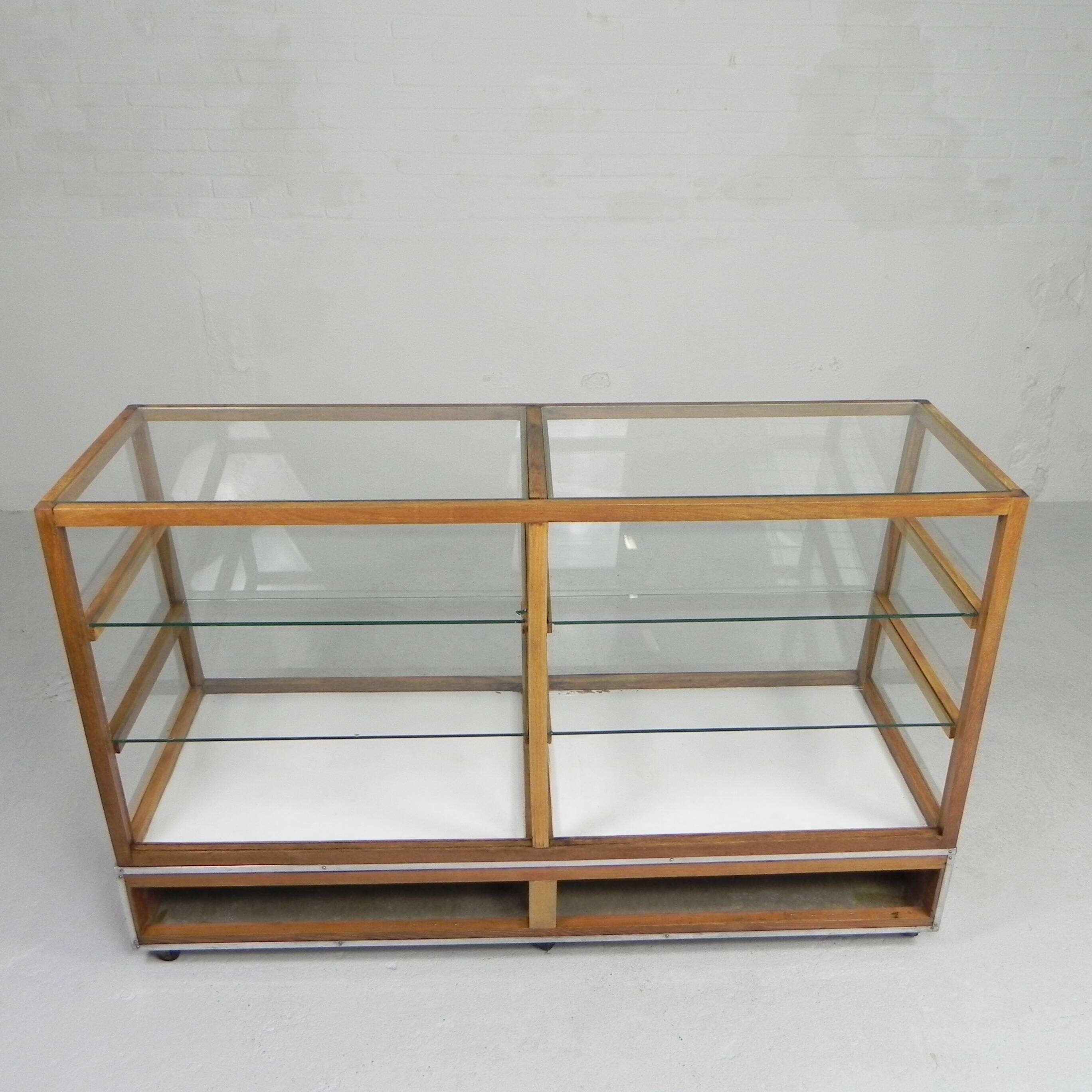 Vintage bakery display case, counter on castors 1950s