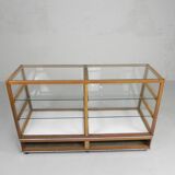 Vintage bakery display case, counter on castors 1950s