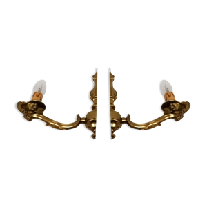 Paire d'appliques en bronze véritable