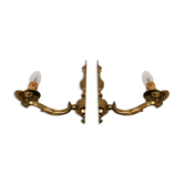 Pair of true bronze wall lamps