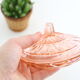 Pretty empty pink glass pocket, molded glass