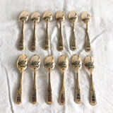 12 small teaspoons in Vintage golden metal