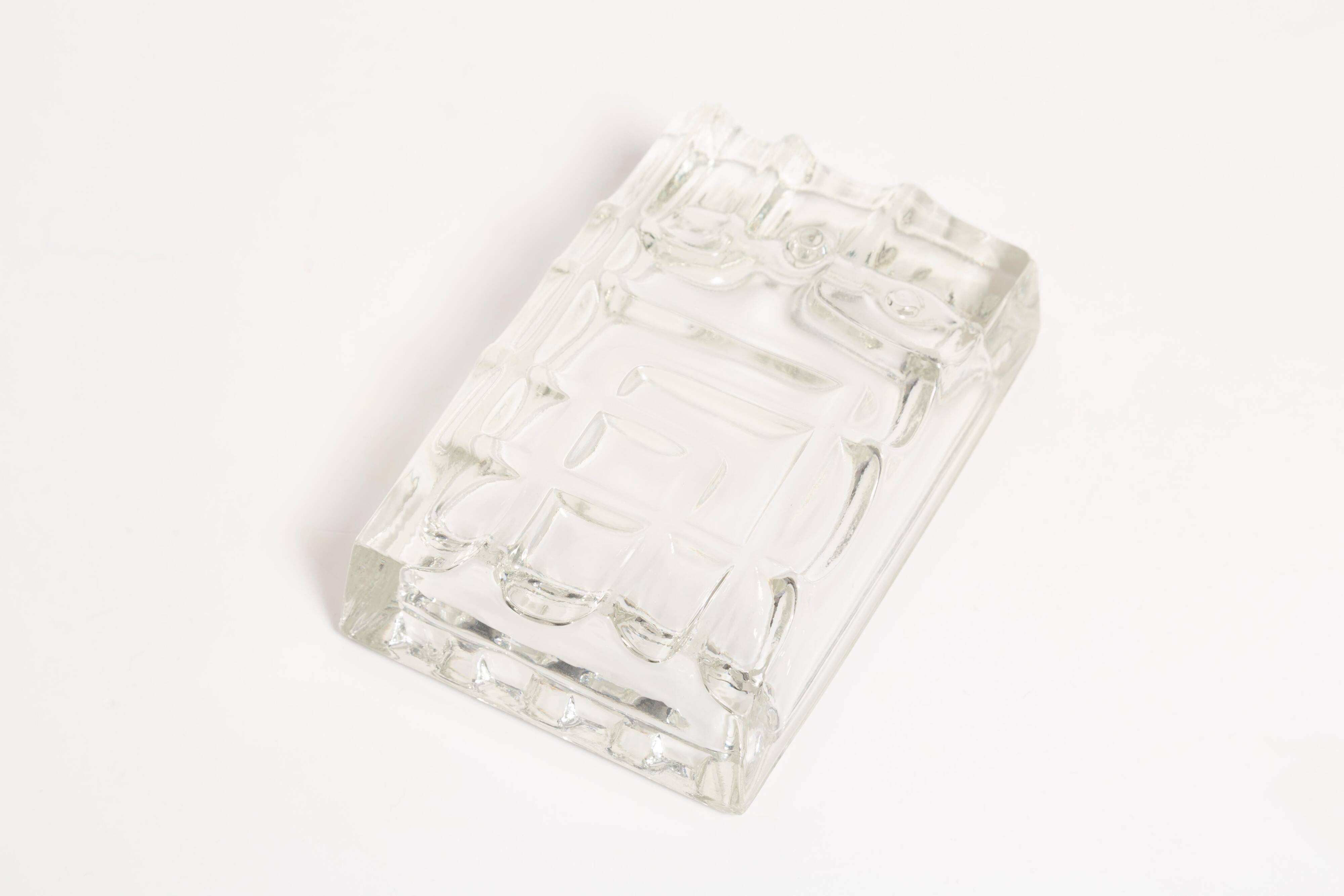 Transparent Glass Ashtray Bowl, 1970s, Italy