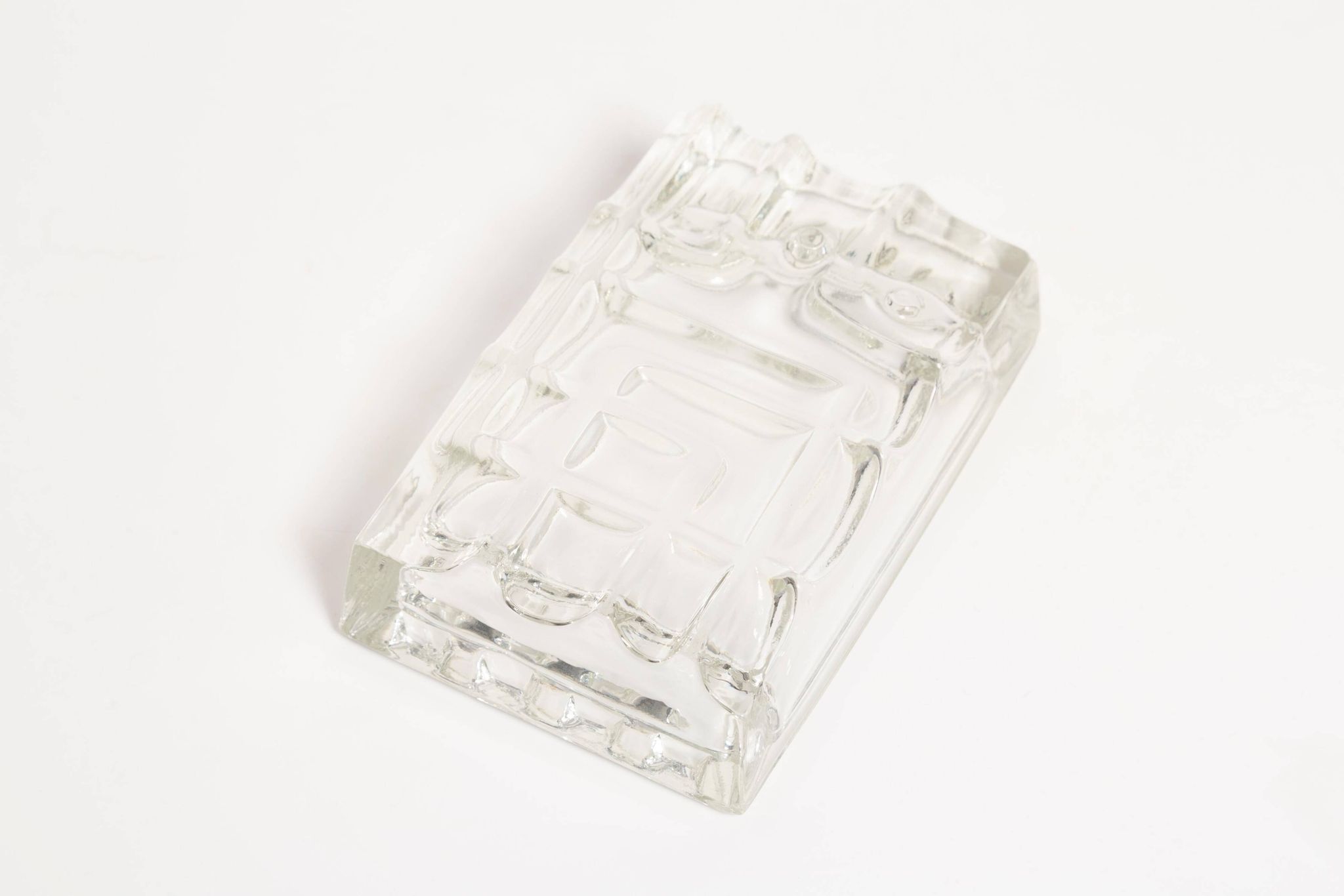 Cendrier Transparent en Verre, Années 1970, Italie