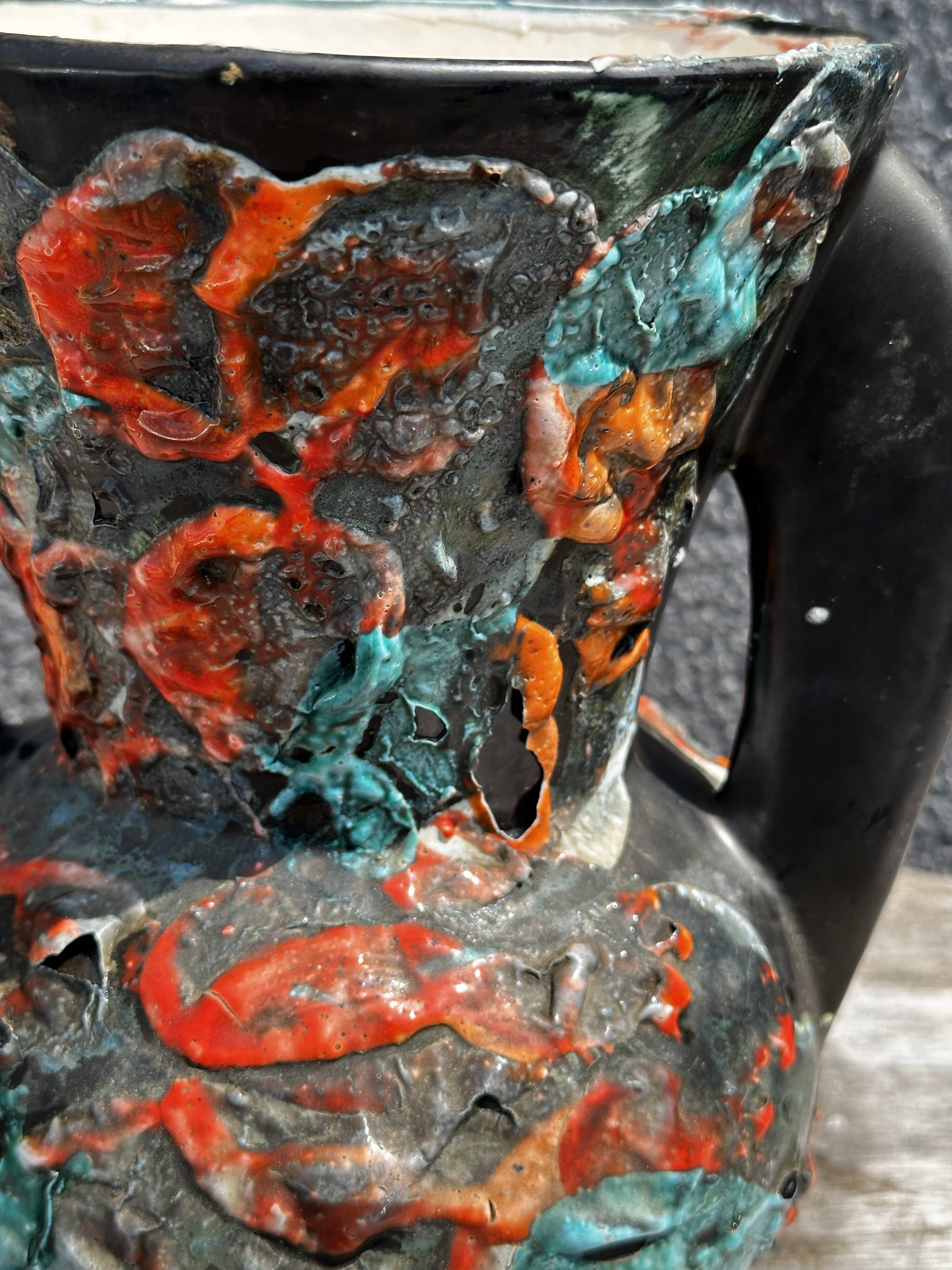 Rocaille amphora vase, Fat Lava