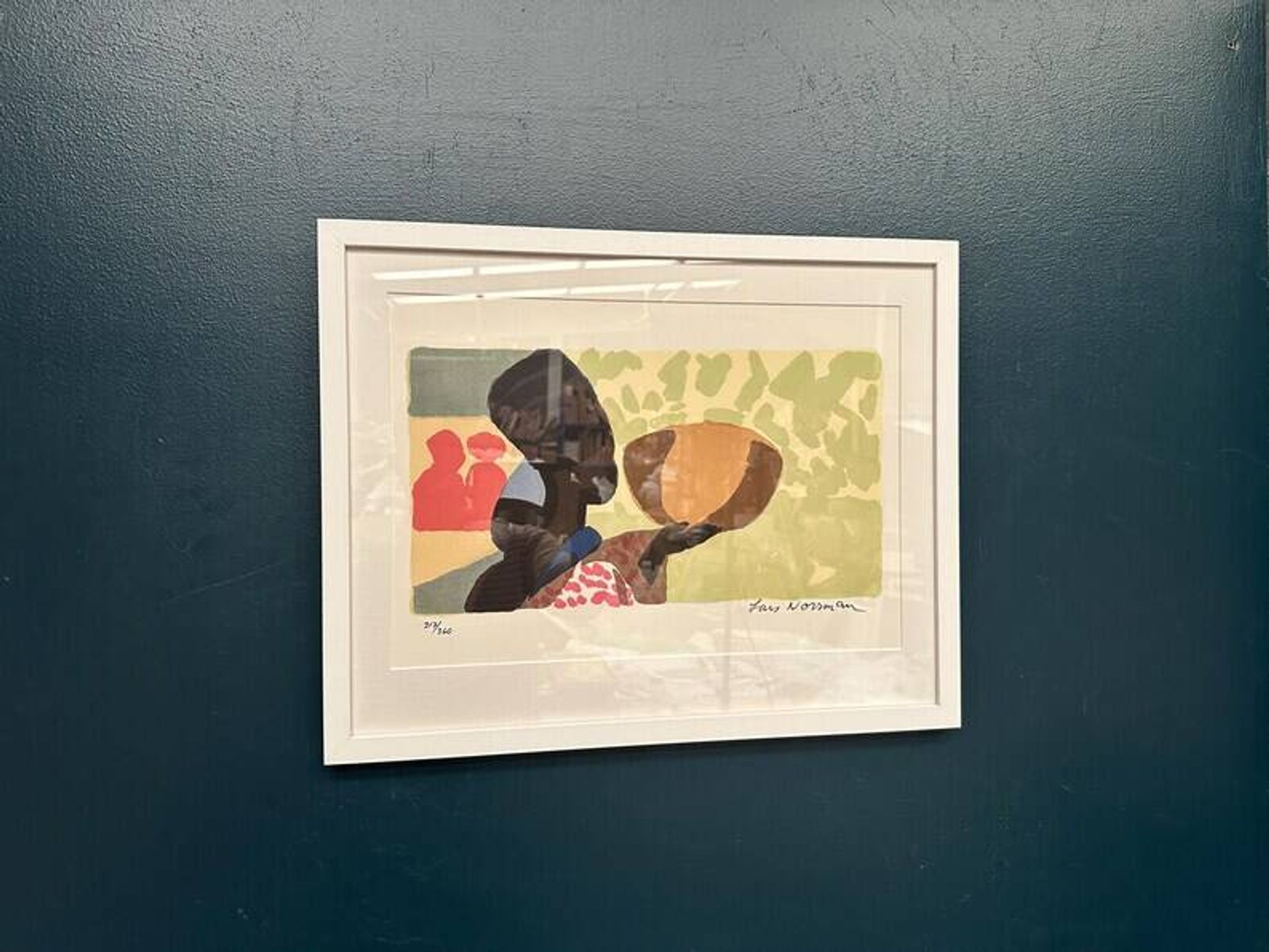 Original Swedish Color Lithograph – “Woman” by Lars Norrman – Signed