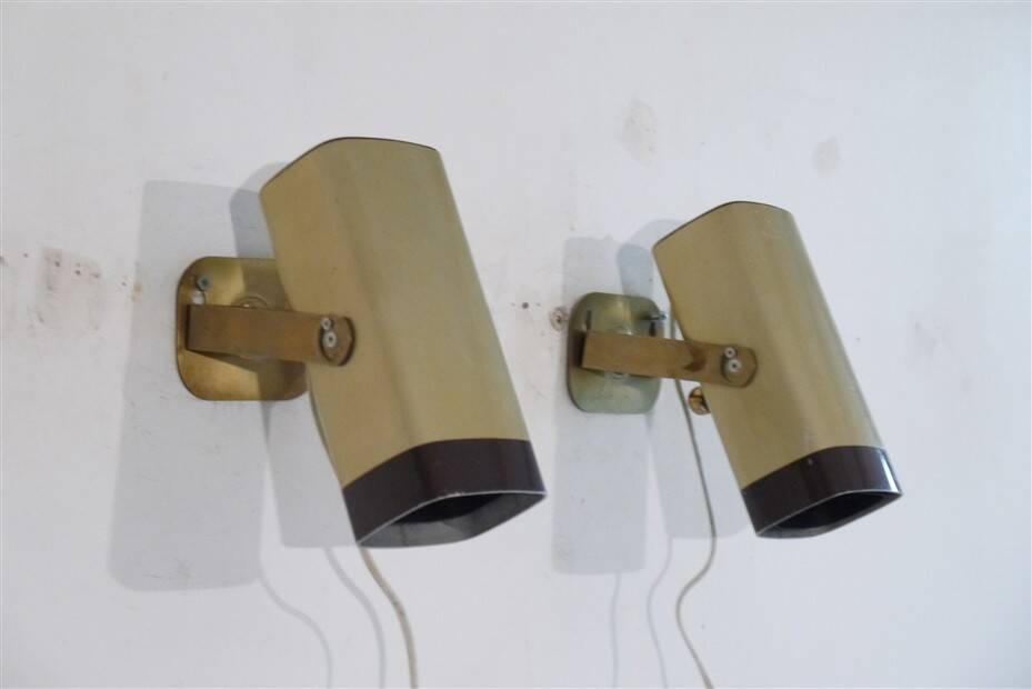 Metal and brass wall lights 1970