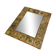 Vintage 1960s green and brown glazed ceramic mirror.