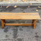Vintage solid wood farm bench, 115cm