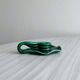 Vintage green glazed ceramic candle holder, organic design.