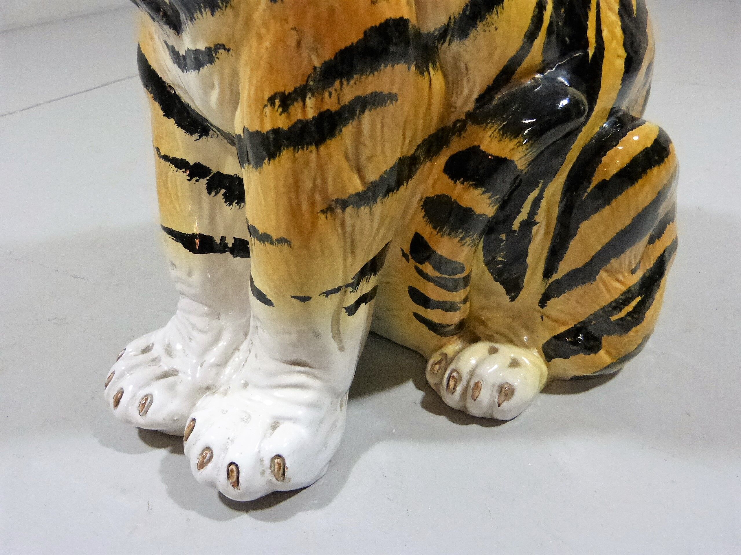 Tigre de terre cuite vintage, Italie des années 1960